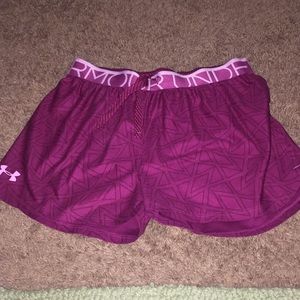 girls maroon under armour shorts